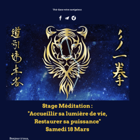 Stage du 18 mars 2023  : Stage Méditation : “Accueillir sa lumière de vie, Restaurer sa puissance”