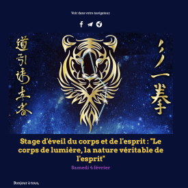 Stage du 4 février 2023  : Stage d’éveil du corps et de l’esprit : “Le corps de lumière, la nature véritable de l’esprit”