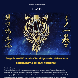 Stage du 15 octobre  2022  : Stages “Intelligence Intuitive d’être Serpent de vie-colonne vertébrale”